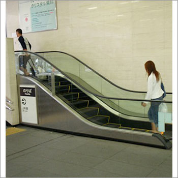 Escalator - Steel & Aluminum, Customizable Dimensions, Variable Speed, High Capacity, Electric Power, Emergency Stop Safety Feature, Microprocessor Control System
