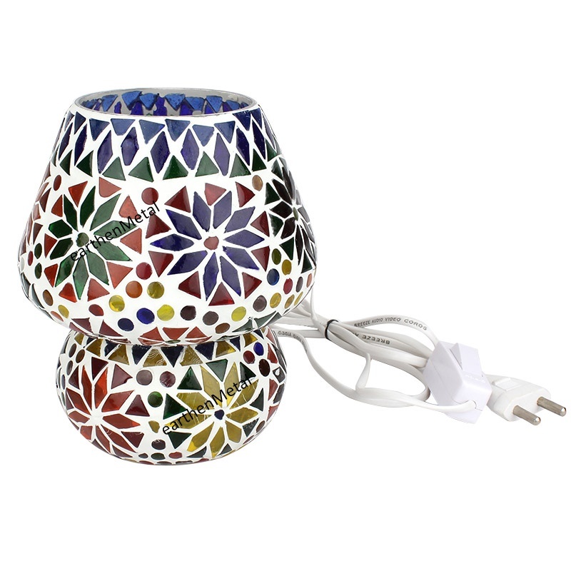 Colourful Flowers Design Mosaic Table Lamp Light Source: Incandescent