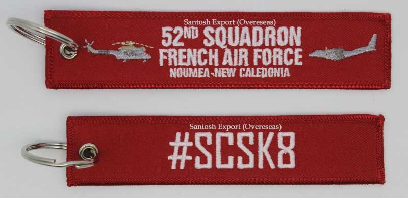 Fabric Embroidery Key Chain - 127x33 Mm With Marrow Edges | Custom Cmyk Or Pantone Colors, Eyelet And Key Ring, Professional Gift Theme