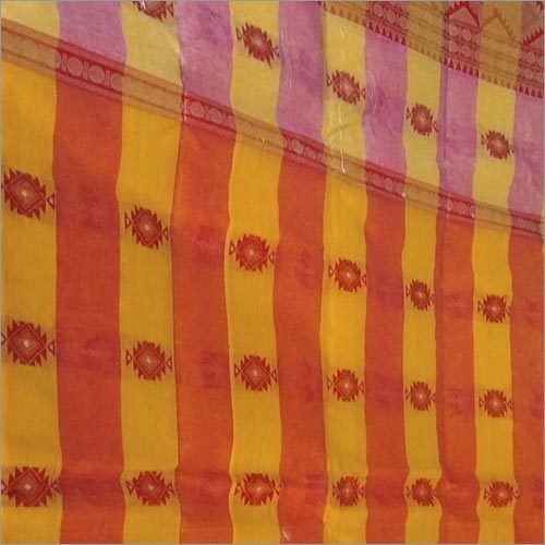 Red And Orange Kata Buti Tant Saree