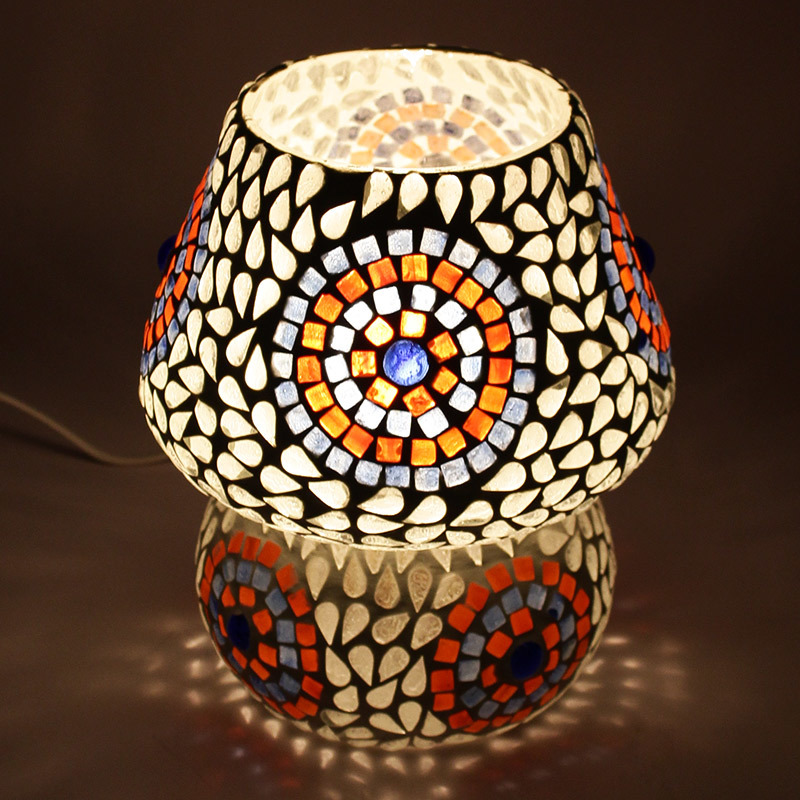 Handcrafted Natural Coloured Dome Shaped Glass Lamp Light Source: Incandescent