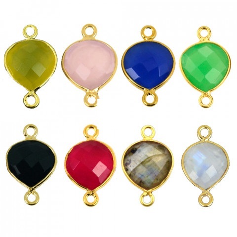 Gemstone Bezel Round Shape Connector