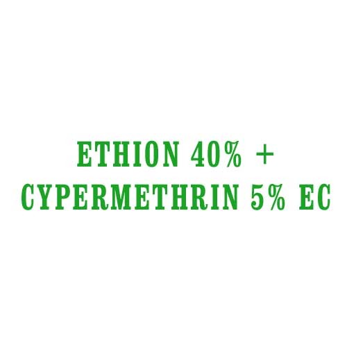 ETHION 40% + CYPERMETHRIN 5% EC एक प्रभावी कीटनाशक है जो विभिन्न कीटों के खिलाफ सुरक्षा प्रदान करता है। इसका उपयोग कृषि में फसल की सुरक्षा के लिए किया जाता है।