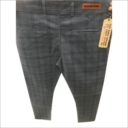 Men's Cotton Pant - Cotton Fabric, Regular Fit, Checkered Pattern | Four Pockets, Anti-Wrinkle, Washable, Year-Round Comfort