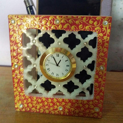 Marble Mobile Stand - Multi-Color Indian Decorative Marble | Ideal for Home or Office Use