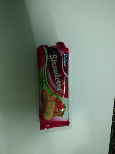 Strawberry Cream Biscuits - 10x5x2 cm, Red | Sweet Treat, Strawberry Flavor, Cream Filling, Ready-to-Eat Snack