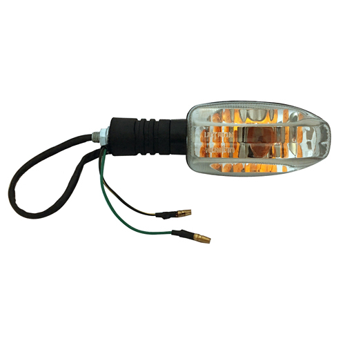 Indicator Assembly Platina Clear - Metal, Plastic & Rubber Construction | 12.5 Volt Rated Voltage, Designed for Motorcycle Applications
