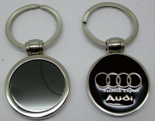 Color Filled Keychain - Solid Zinc Metal Custom Shape Silver Plated | Enamel Filled High Micron Plating Rustproof Spring Steel Key Ring