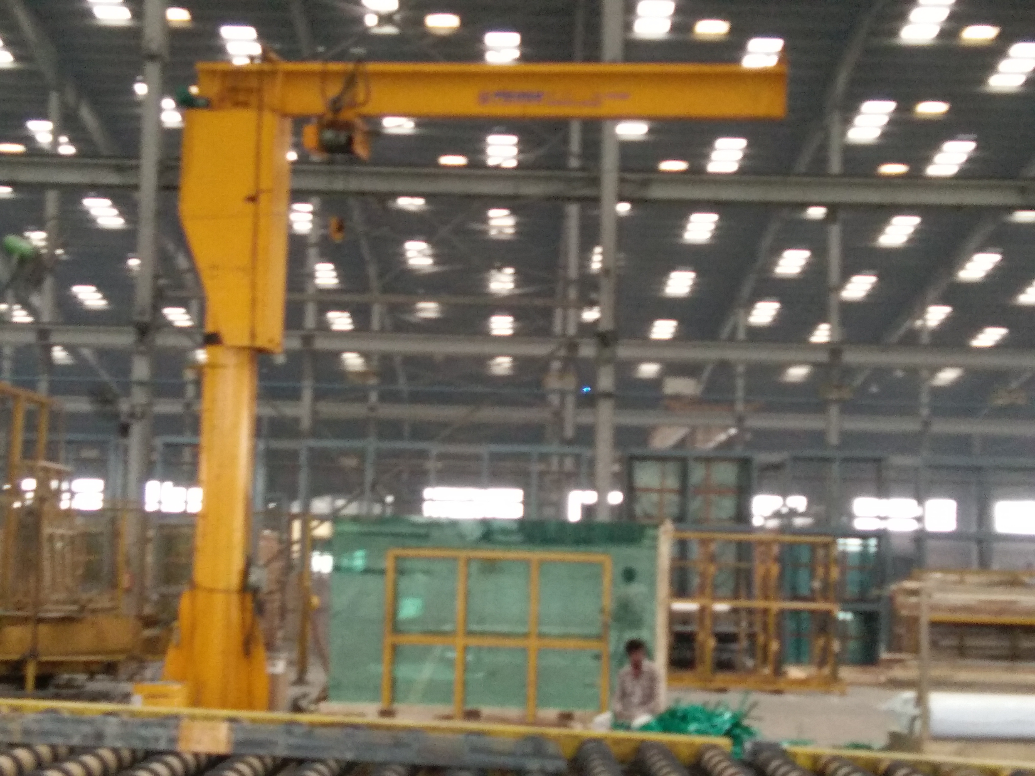 Jib Crane - Mild Steel | 0.5t To 5t, 20-40 Ft Lifting Height, Yellow, Manual Control, 360â° Rotation, Heavy Duty Usage, Warranty Included