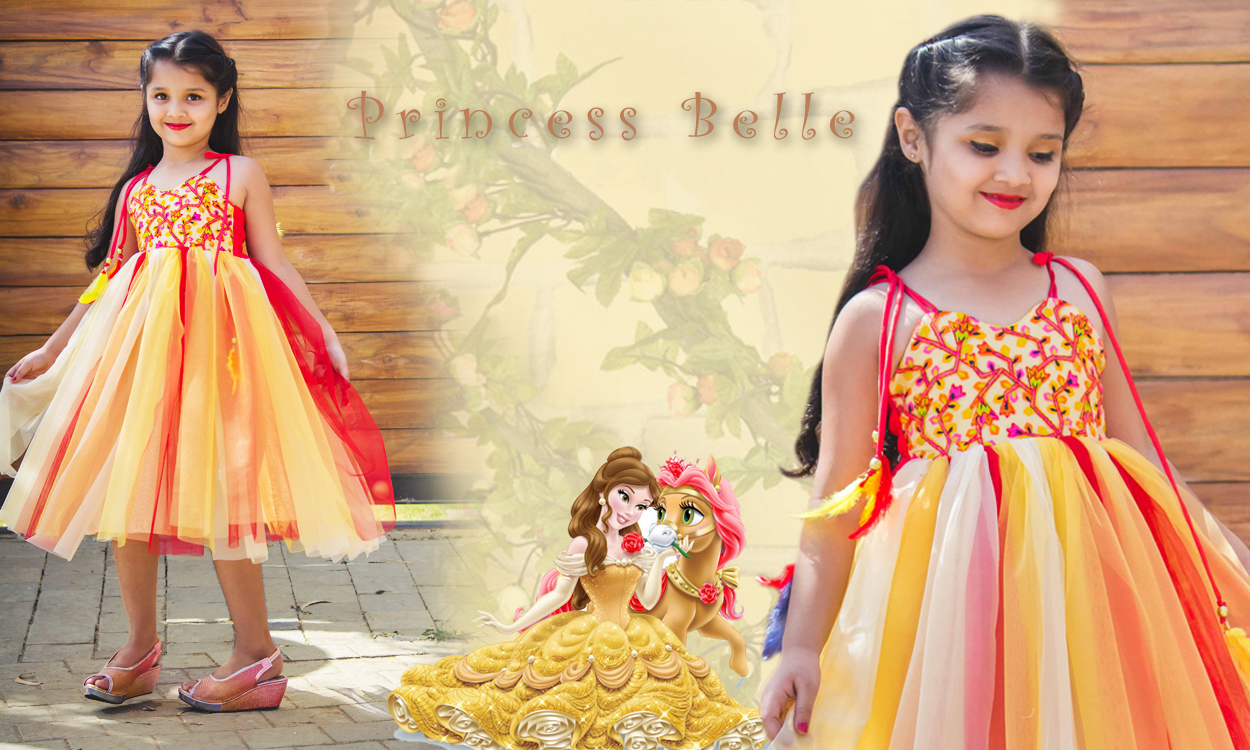 Cream & Red Kids Cotton Dress