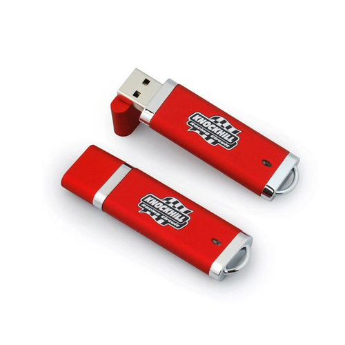 Rectangular Shaped Plastic USB Flash Drive 16 GB - Plastic, Red, USB 2.0, 16 GB, Shock Resistant 1000G, Password Protection