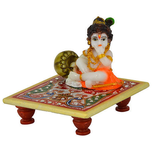 Fiber Ladoo Gopal Statue - Medium Size, Multicolor Fibre Material | Indian Temple Theme
