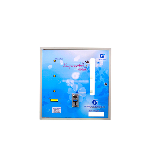 Automatic Sanitary Napkin Vending Machine - Stainless Steel, 650x180x600 mm, Siemens Grey | LCD Touchscreen, 75 Napkin Capacity, Wall Mountable, 1-Year Warranty
