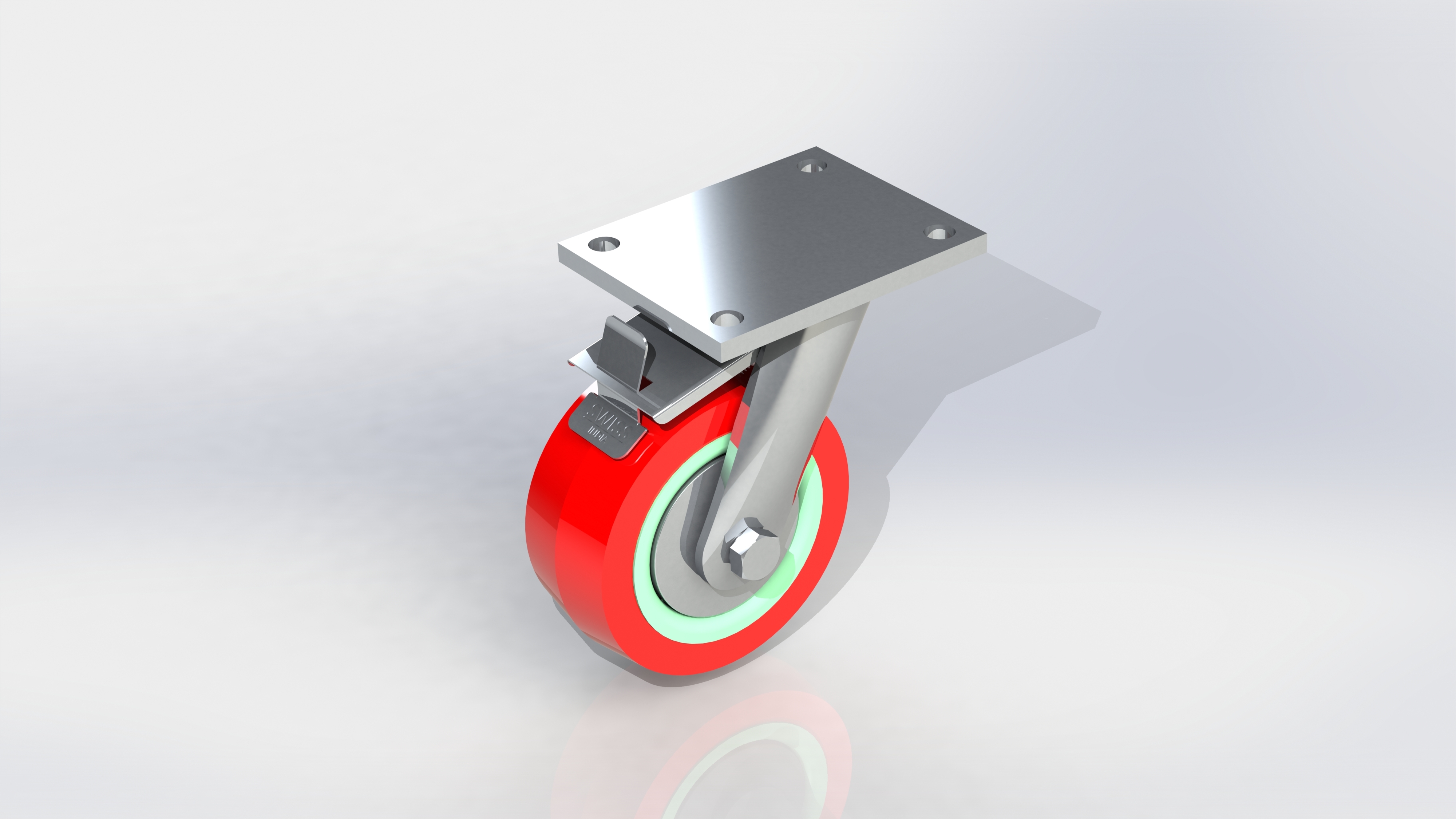 Medium Duty Polyurethane Plate Type Wheel - Steel Material, Custom Size & Hole Specifications, Load Capacity Up To 20000 Kg, Polished Finish & Stainless Steel Brake