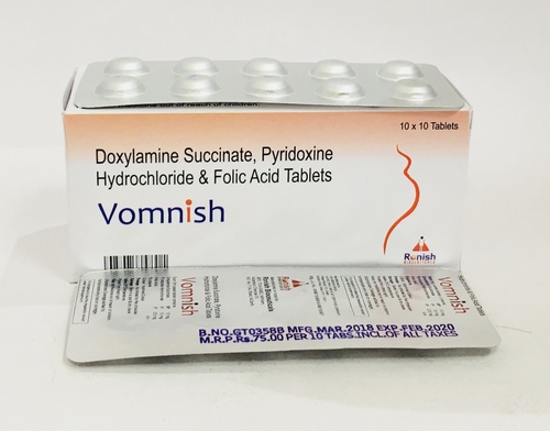 Tablets Doxylamine Succinate 10Mg+Pyridoxine Hcl 10Mg+Folic Acid 2.5Mg