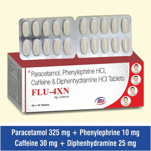 Paracetamol + Phenylephrine + C.p.m + Bromhexine + Menthol