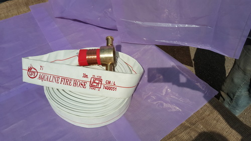 Kitemark Fire Hose - Rubber Material, 7.5 to 30 Meter Length, White Color | 12-Month Warranty for Reliable Performance