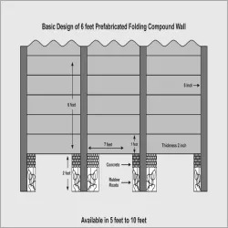 Precast Compound Boundary Wall - Cement Material, Up To 6 Ft Height | Durable, Low Maintenance, Easy To Install, Customizable Size
