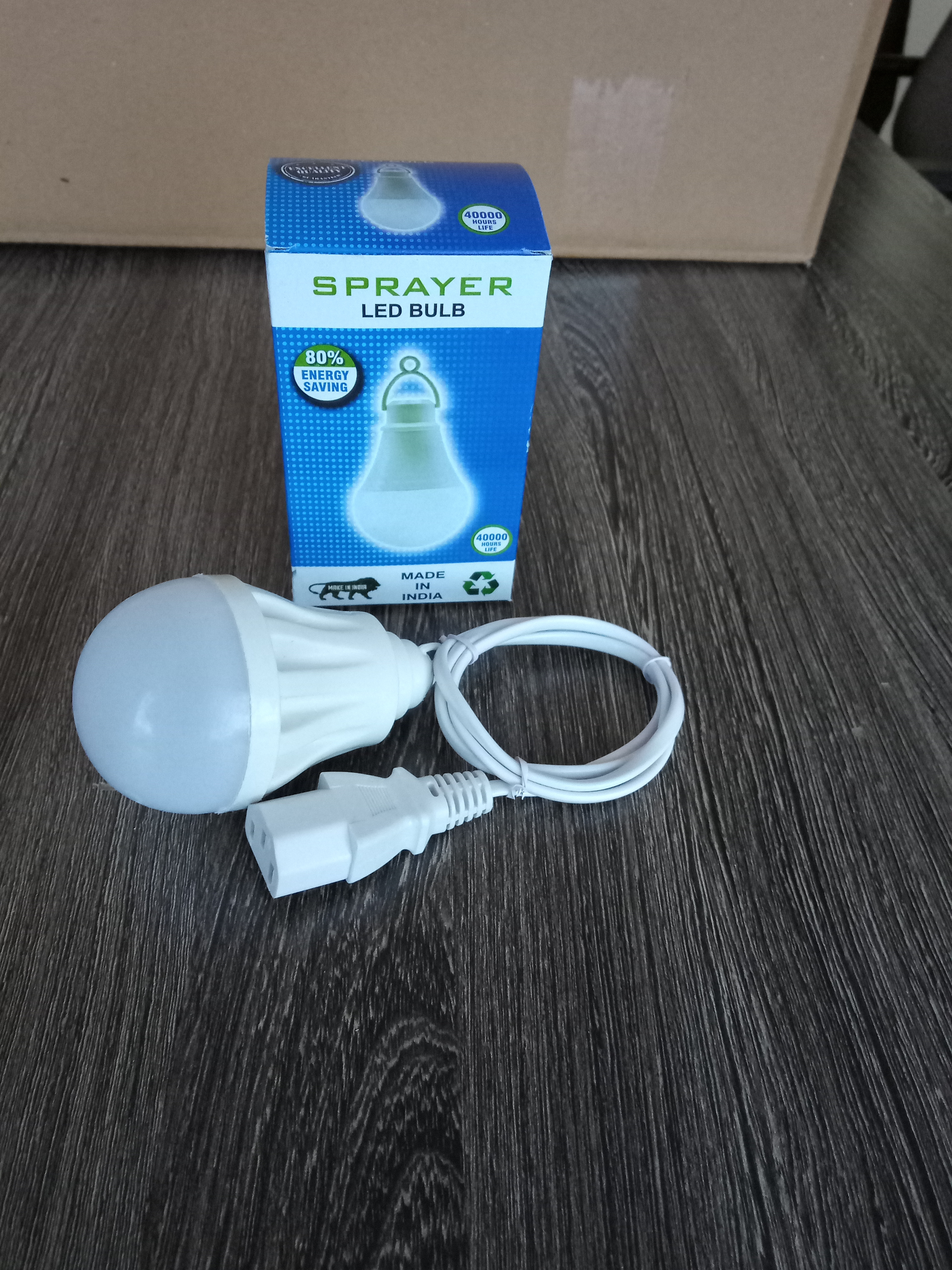 White Agriculture Dc Bulb With Molded Cord