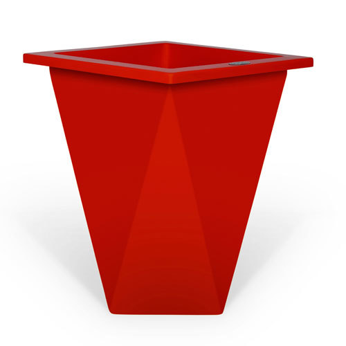 Outdoor Planter - FRP 24" x 18" x 12" , Red, UV Resistant with Drainage Holes, 1 Year Warranty