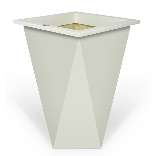 Decorative Planter - Fiberglass Reinforced Plastic, 18" x 18" x 24", White | UV Resistant, 10 lbs, Drainage Holes, 1 Year Warranty