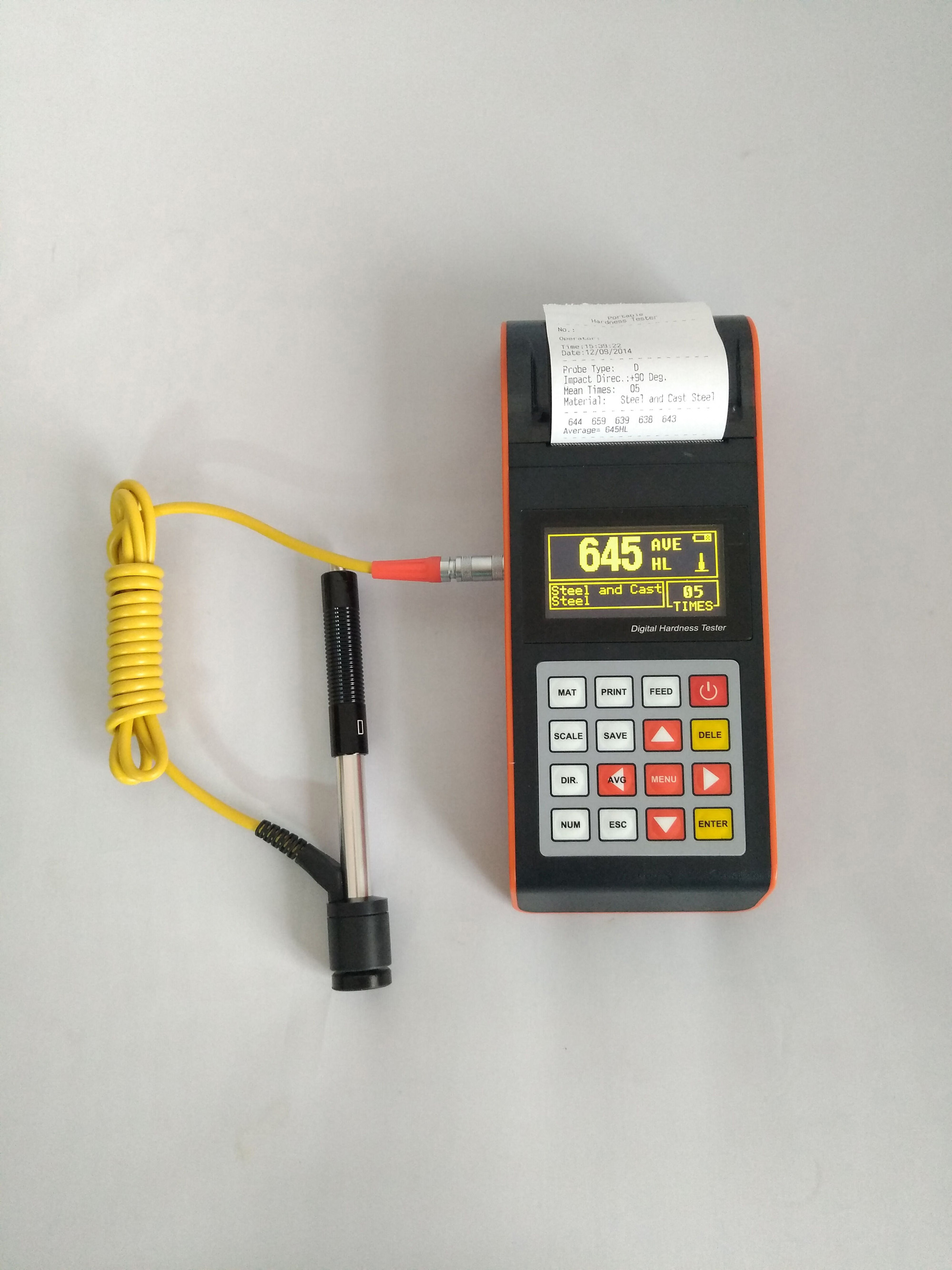 Digital Portable Leeb Hardness Testing Machine - Measuring Range Hld(170-960), Hrc(17.9-69.5) , Built-in Printer, User Calibration Function, Automatic Alarm