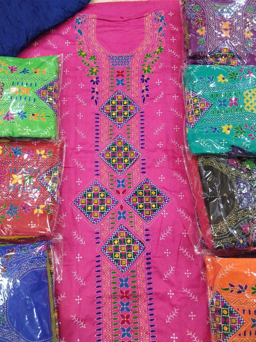 Kutchi Print Hand Work Dress Material