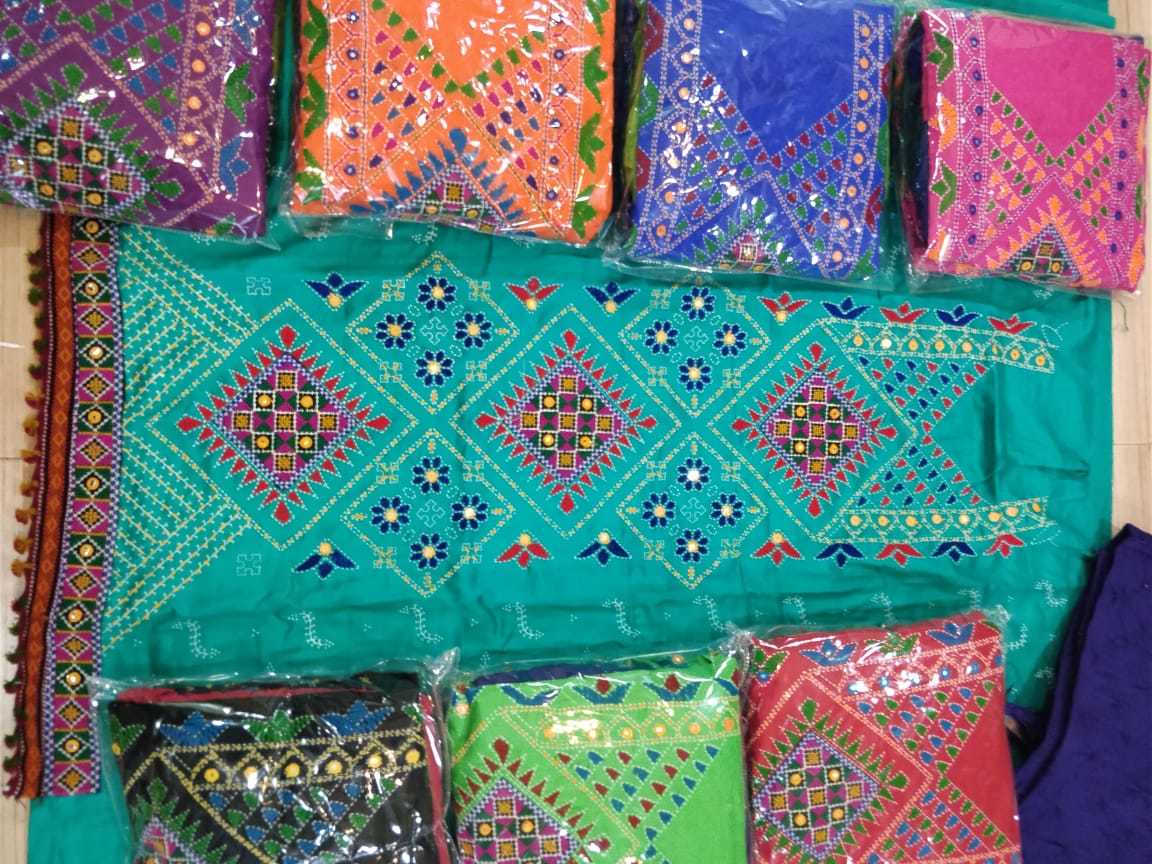 Kutchi Print Hand Work Dress Material