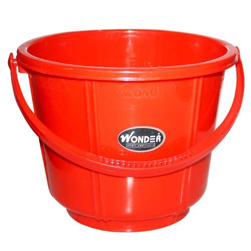 Plastic Bucket - 5 Litres Capacity | Durable Multi-color Rigid Plastic, Unique Round Shape