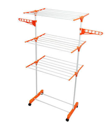 Jumbo Cloth Drying Stand - Sturdy Metal Rods, Compact Foldable Design | Easy Installation, Straight Flat Drying