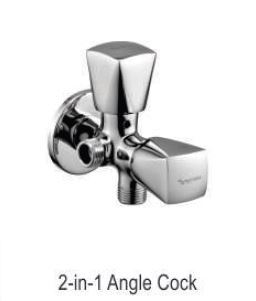 2 In 1 Angle Cock - Stainless Steel & PVC Materials | Round Shape for Bathroom Connections, Durable and Versatile Design