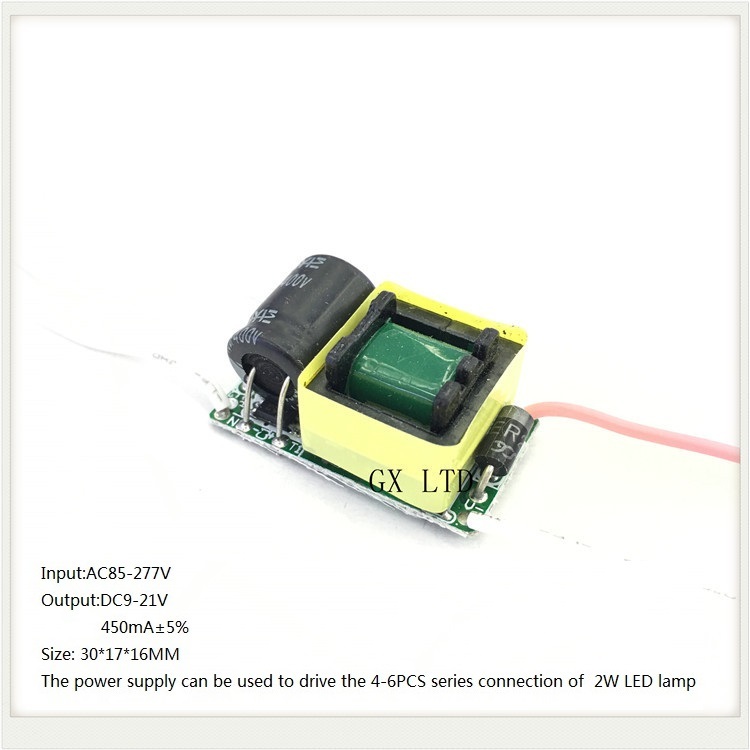 Built-in Led Driver Power Supply 3-6x2w Input Ac85-277v Output Dc12-20v/450maa 5%