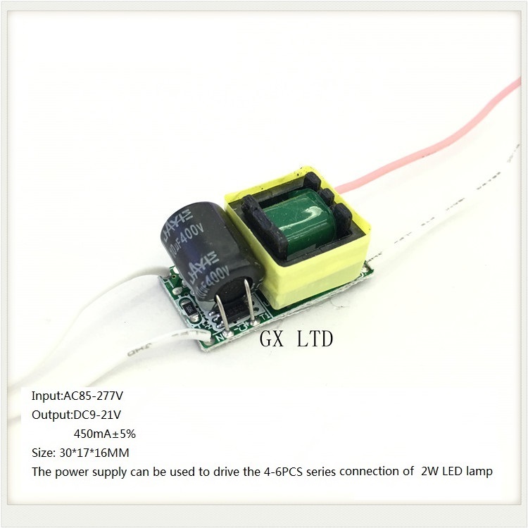 Built-in Led Driver Power Supply 3-6x2w Input Ac85-277v Output Dc12-20v/450maa 5%