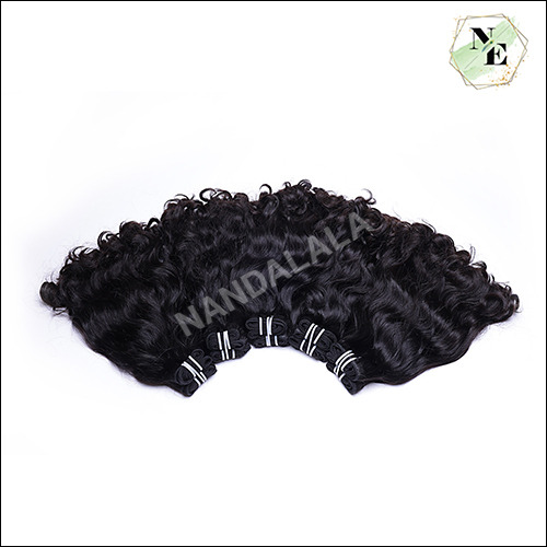 Natural Curly Hair - Machine Weft Variation, 25-30 Inch Length, Black Color | Lightweight, Long-Lasting, No Shedding, Washable, 5 Year Warranty