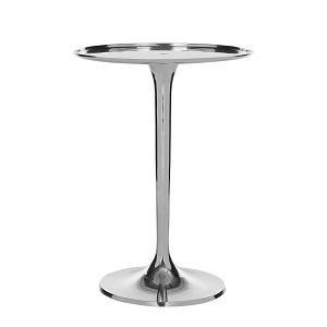 Aluminum Side Table - 38x38x51 Cm | Polished Silver Chrome Finish, Elegant Design For Indoor And Outdoor Use