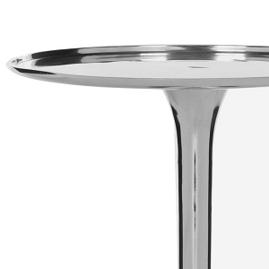 Aluminum Side Table - 38x38x51 Cm | Polished Silver Chrome Finish, Elegant Design For Indoor And Outdoor Use