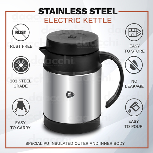  स्टेनलेस स्टील इंसुलेटेड केटल साइज़: उपलब्ध साइज़-600Ml