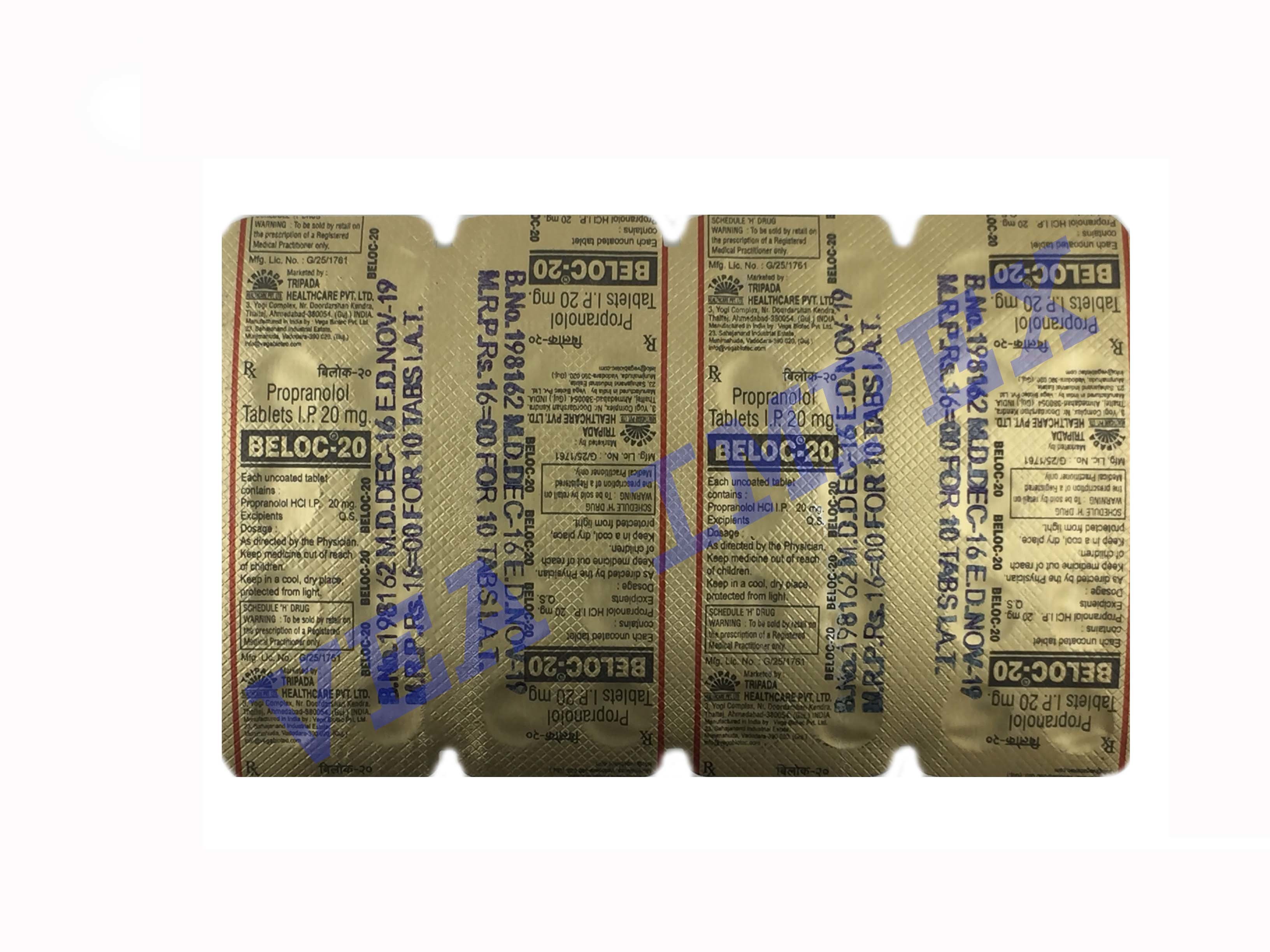 Beloc Tablets 20 Mg General Medicines