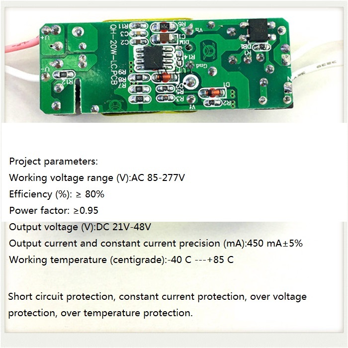 Built-in Led Driver Power Supply 7-13x2w(ce) Input Ac85-277v Output Dc21-48v/450maa 5% Base Material: Fr3