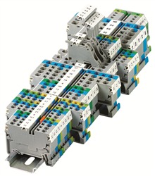 Terminal Blocks - Polyamide 66, 0.2-125 Sq Mm, Grey, Red, Yellow, Blue, Black | Screw/spring Clamps, Durable Material, Easy Installation, Reliable Connection, Din Rail Mounting