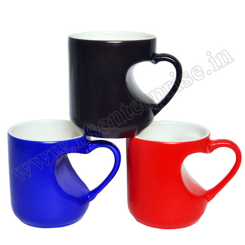 Blue Heart Shape Magic Mug Glossy