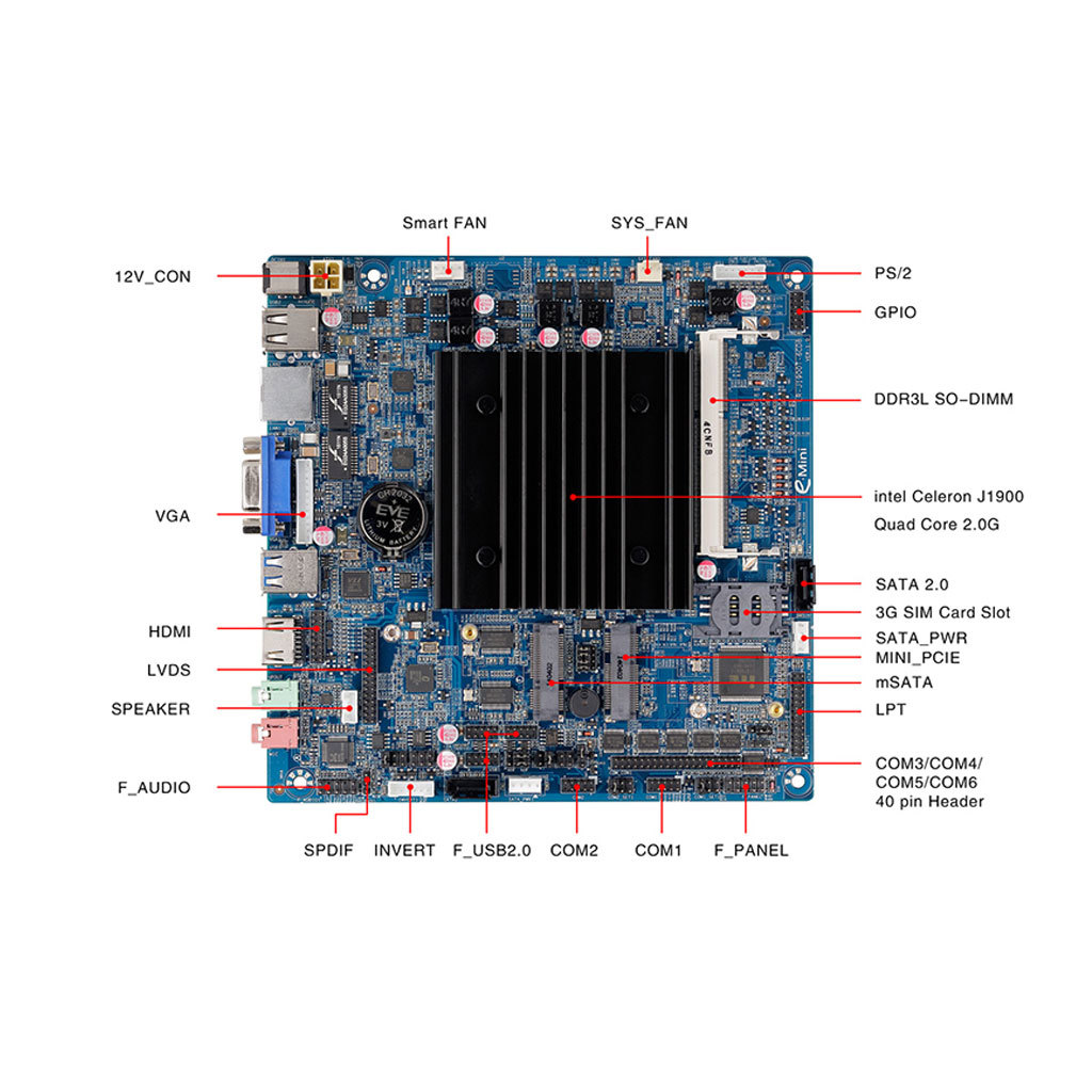 Tpc-1900-6com On Board Intel Celeron J1900 Quad Core 2.0ghz