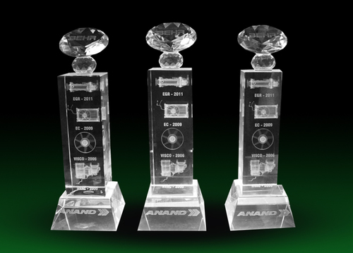 3डी क्रिस्टल पुरस्कार और ट्रॉफी