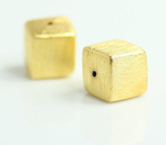 Metals Brushed Gold Plated Round Bead Handmade Gold Plated Findings Brushed Bead Findings
