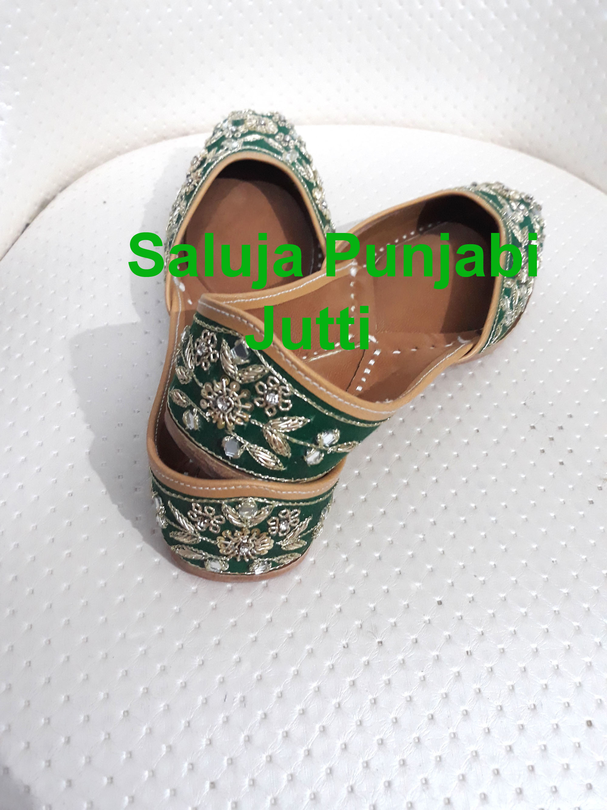 Designer Leather Jutti - Size 36-41, Orange Color With Extra Padding And Elegant Golden Embroidery, Comfortable Flat Sole For All Seasons
