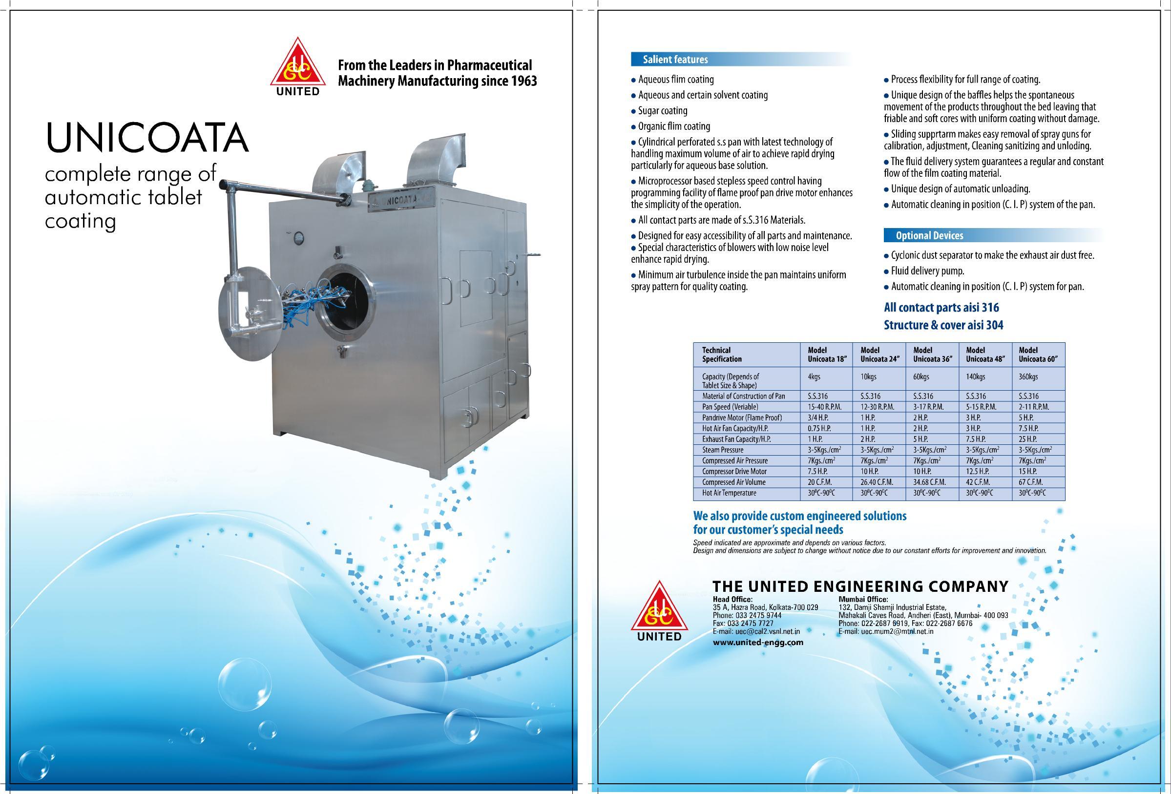 Automatic Tablet Coating Machine - Color: S. S. Matt Finish