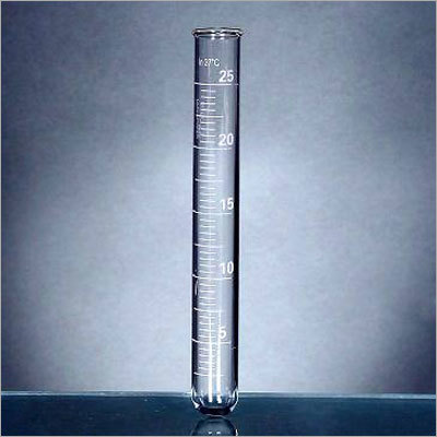 ग्लास 02.179 टेस्ट ट्यूब, रिम के साथ, ग्रेजुएटेड बैग