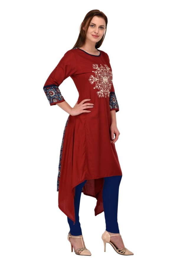 Designer Reyon Kurti Length: 40 To 49 Up Inch (In)