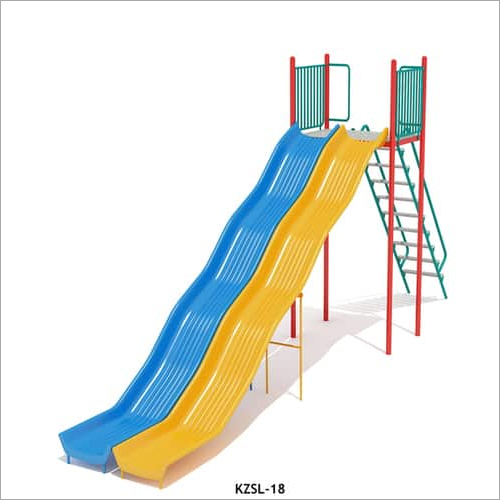 Double Wide Playground Slide - LLDPE Plastic & Metal, 19 x 3.8 x 9.6 ft. | For Ages Upto 12 Years, Balancing & Climbing Activities, Capacity 150-250 Kg/hr