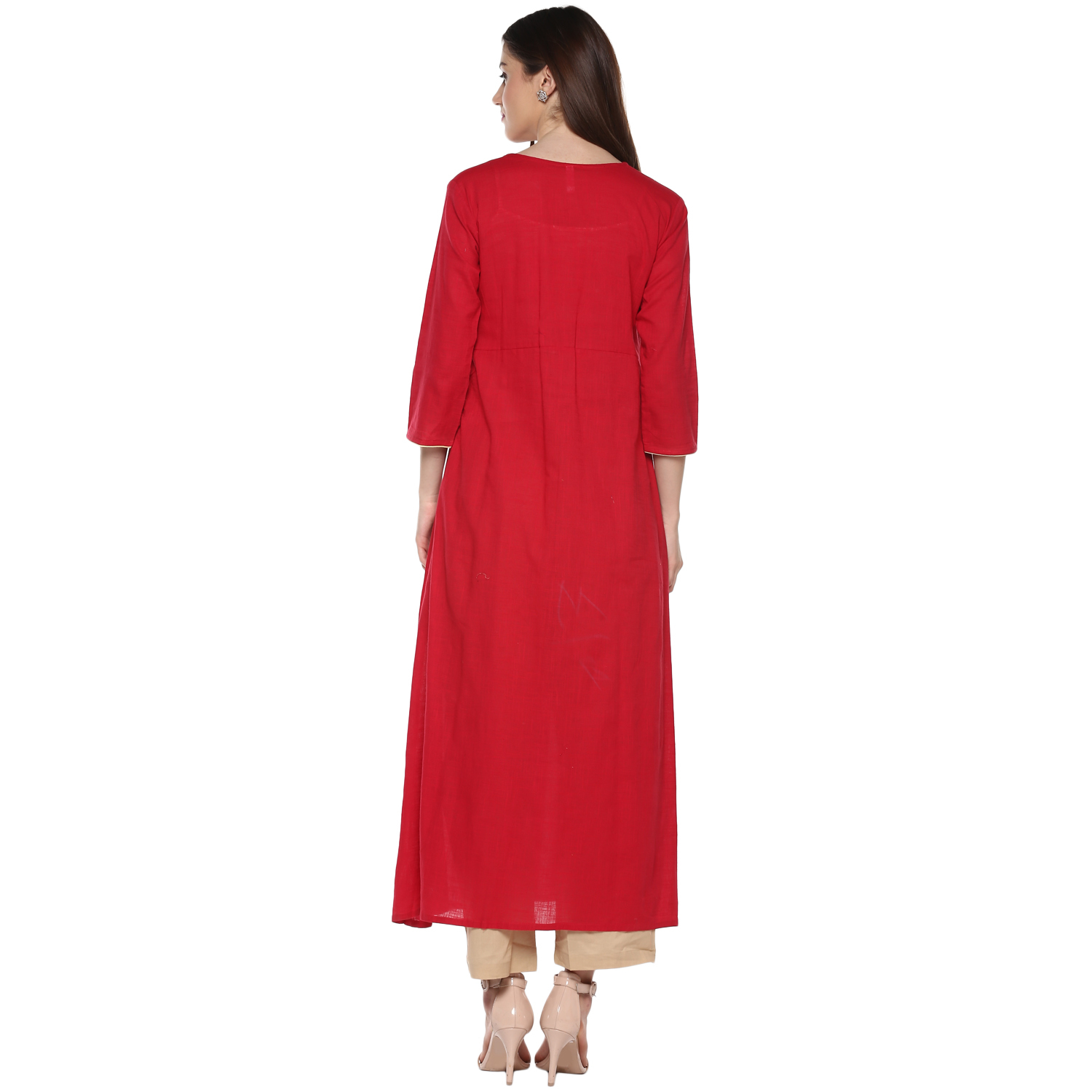 Cotton Kurti - Red Color | Elegant Design With Comfortable Fit And Trendy Style
